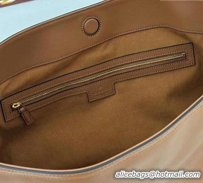 Famous Brand Gucci Beatrix Leather medium tote bag 850926 Brown 2025