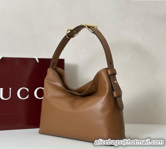 Famous Brand Gucci Beatrix Leather medium tote bag 850926 Brown 2025