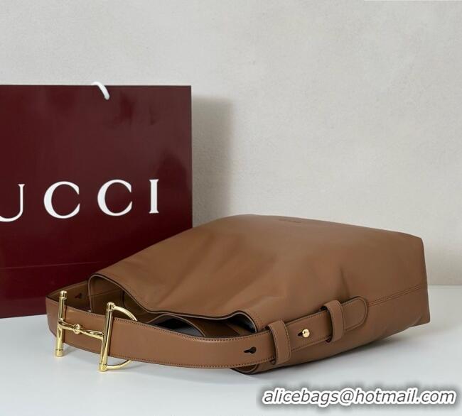 Famous Brand Gucci Beatrix Leather medium tote bag 850926 Brown 2025