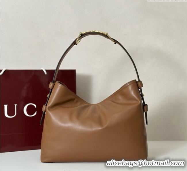 Famous Brand Gucci Beatrix Leather medium tote bag 850926 Brown 2025