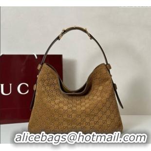 Most Popular Gucci Beatrix GG Suede medium tote bag 850926 Brown 2025