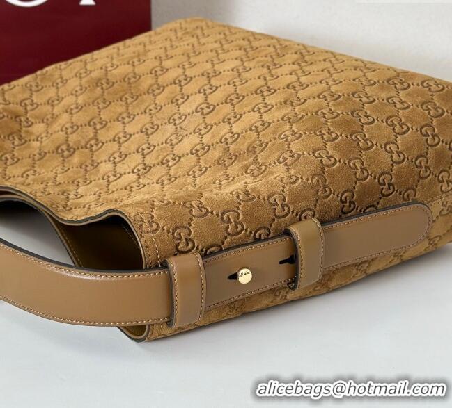 Most Popular Gucci Beatrix GG Suede medium tote bag 850926 Brown 2025