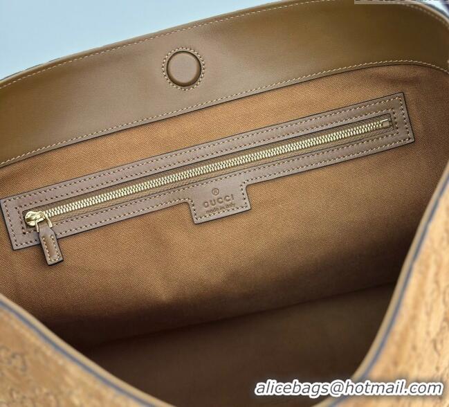 Most Popular Gucci Beatrix GG Suede medium tote bag 850926 Brown 2025