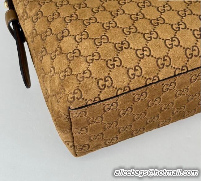Most Popular Gucci Beatrix GG Suede medium tote bag 850926 Brown 2025