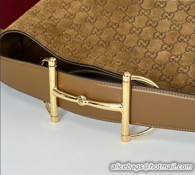 Most Popular Gucci Beatrix GG Suede medium tote bag 850926 Brown 2025