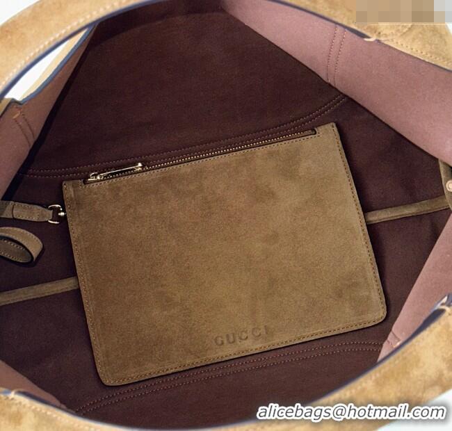 Top Quality Gucci Softbit Suede Maxi Shoulder Bag with Oversized Half Horsebit 837466 Brown 2025