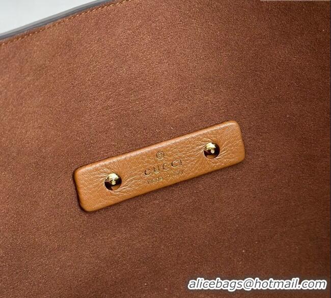 Best Price Gucci Softbit Leather Maxi Shoulder Bag with Oversized Half Horsebit 837466 Brown 2025