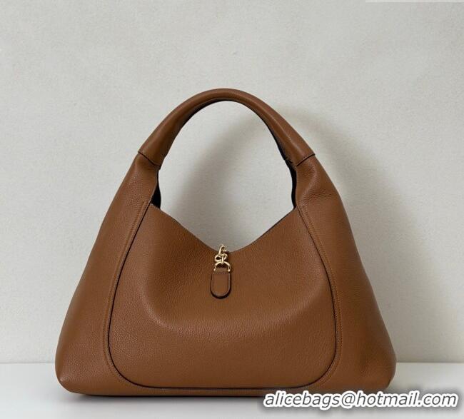 Best Price Gucci Softbit Leather Maxi Shoulder Bag with Oversized Half Horsebit 837466 Brown 2025