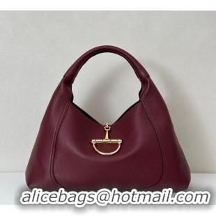 Well Crafted Gucci Softbit Leather Maxi Shoulder Bag with Oversized Half Horsebit 837466 Ancora Red 2025
