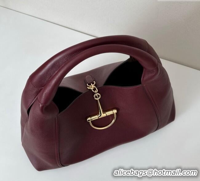 Well Crafted Gucci Softbit Leather Maxi Shoulder Bag with Oversized Half Horsebit 837466 Ancora Red 2025