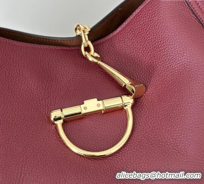 Well Crafted Gucci Softbit Leather Maxi Shoulder Bag with Oversized Half Horsebit 837466 Ancora Red 2025