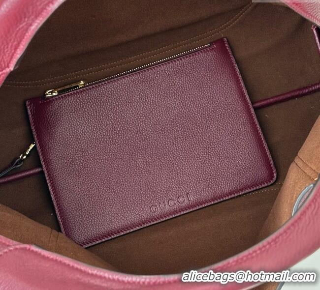 Well Crafted Gucci Softbit Leather Maxi Shoulder Bag with Oversized Half Horsebit 837466 Ancora Red 2025