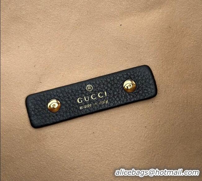 Best Price Gucci Softbit Leather Maxi Shoulder Bag with Oversized Half Horsebit 837466 Black 2025