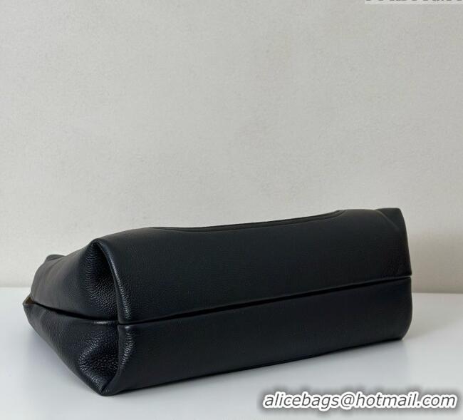 Best Price Gucci Softbit Leather Maxi Shoulder Bag with Oversized Half Horsebit 837466 Black 2025