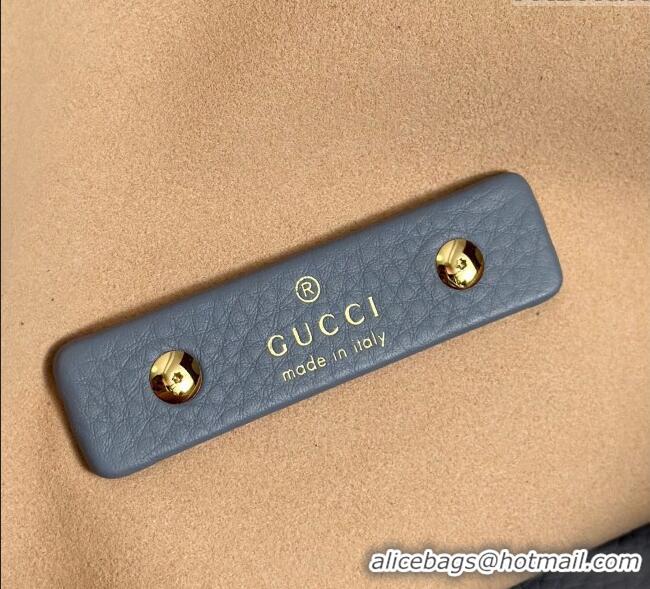 Super Quality Gucci Softbit Leather Maxi Shoulder Bag with Oversized Half Horsebit 837466 Light Blue 2025