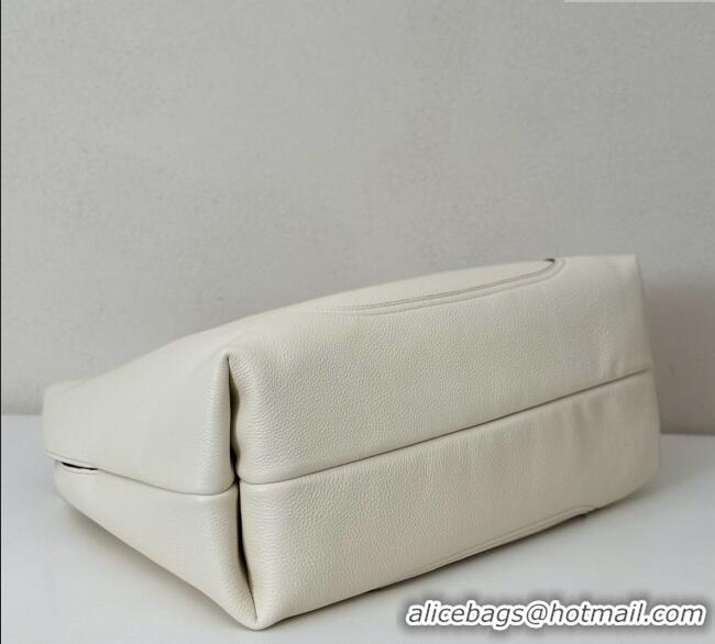 Top Quality Gucci Softbit Leather Maxi Shoulder Bag with Oversized Half Horsebit 837466 White 2025