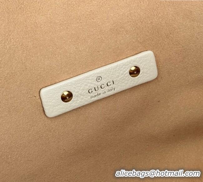 Top Quality Gucci Softbit Leather Maxi Shoulder Bag with Oversized Half Horsebit 837466 White 2025