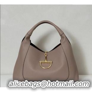 Cheap Price Gucci Softbit Leather Maxi Shoulder Bag with Oversized Half Horsebit 837466 Taupe 2025