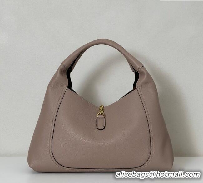 Cheap Price Gucci Softbit Leather Maxi Shoulder Bag with Oversized Half Horsebit 837466 Taupe 2025
