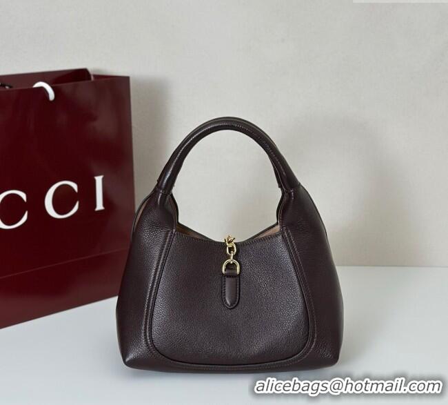 Buy Discount Gucci Softbit Leather Medium Shoulder Bag with Oversized Half Horsebit 837467 Dark Brown 2025