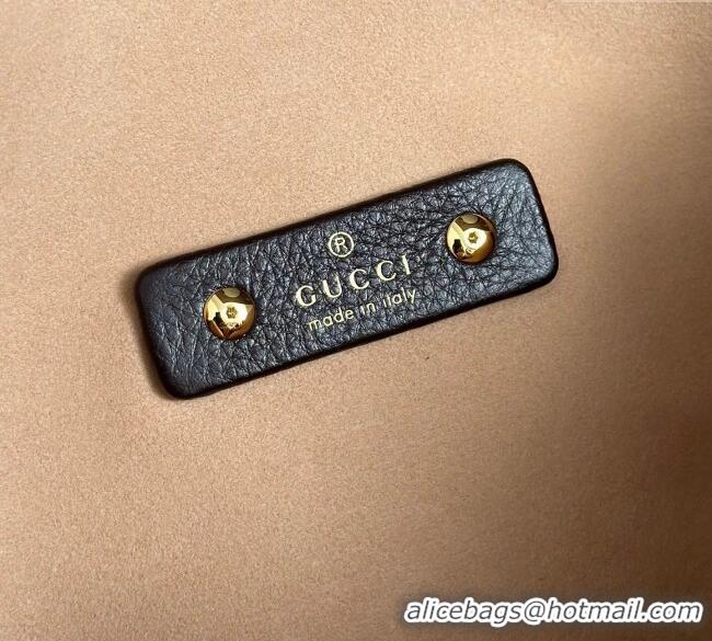 Buy Discount Gucci Softbit Leather Medium Shoulder Bag with Oversized Half Horsebit 837467 Dark Brown 2025