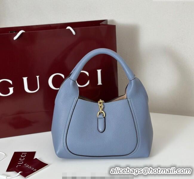 Best Design Gucci Softbit Leather Medium Shoulder Bag with Oversized Half Horsebit 837467 Light Blue 2025