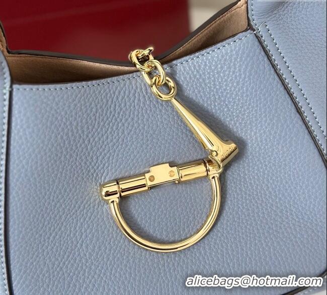 Best Design Gucci Softbit Leather Medium Shoulder Bag with Oversized Half Horsebit 837467 Light Blue 2025