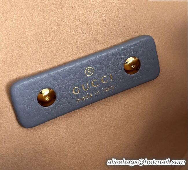 Best Design Gucci Softbit Leather Medium Shoulder Bag with Oversized Half Horsebit 837467 Light Blue 2025