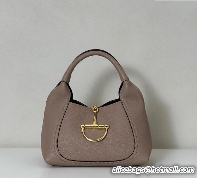 Grade Quality Gucci Softbit Leather Medium Shoulder Bag with Oversized Half Horsebit 837467 Taupe 2025