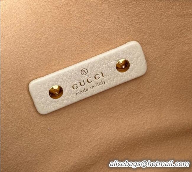 Market Sells Gucci Softbit Leather Medium Shoulder Bag with Oversized Half Horsebit 837467 White 2025