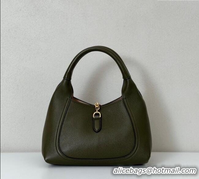 Luxury Discount Gucci Softbit Leather Medium Shoulder Bag with Oversized Half Horsebit 837467 Khaki 2025