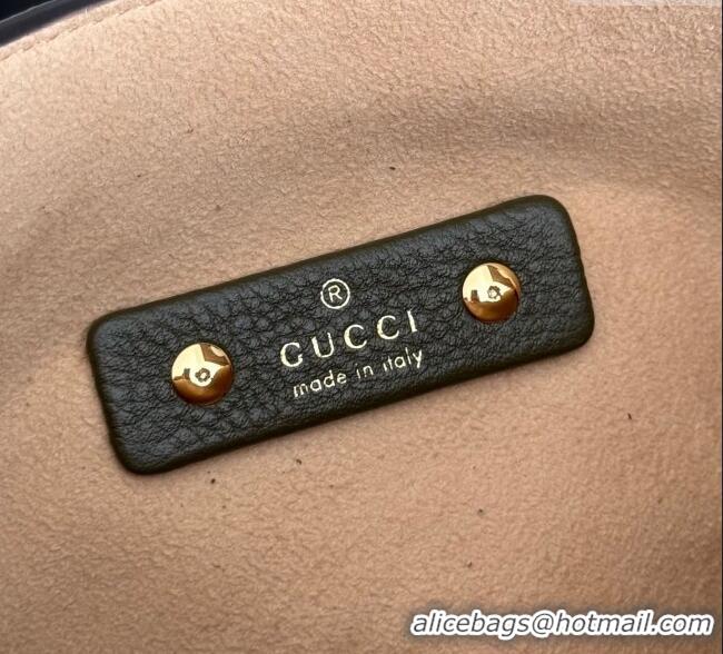 Luxury Discount Gucci Softbit Leather Medium Shoulder Bag with Oversized Half Horsebit 837467 Khaki 2025