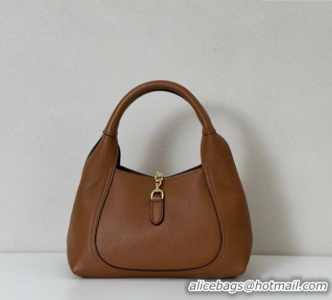 Well Crafted Gucci Softbit Leather Medium Shoulder Bag with Oversized Half Horsebit 837467 Brown 2025