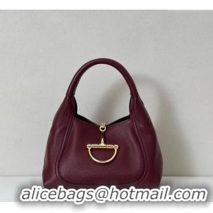 Best Product Gucci Softbit Leather Medium Shoulder Bag with Oversized Half Horsebit 837467 Ancora Red 2025