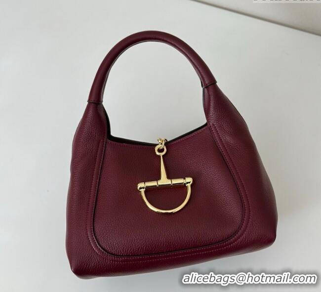 Best Product Gucci Softbit Leather Medium Shoulder Bag with Oversized Half Horsebit 837467 Ancora Red 2025