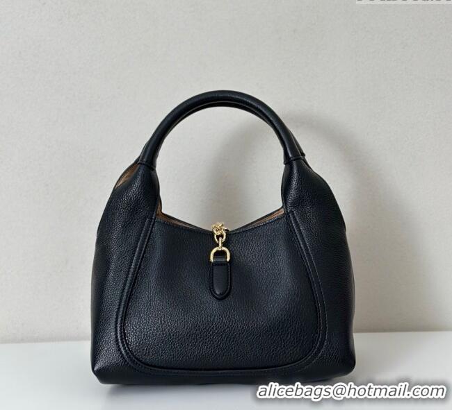 Grade Design Gucci Softbit Leather Medium Shoulder Bag with Oversized Half Horsebit 837467 Black 2025