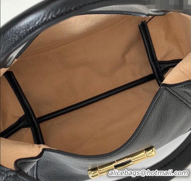 Grade Design Gucci Softbit Leather Medium Shoulder Bag with Oversized Half Horsebit 837467 Black 2025