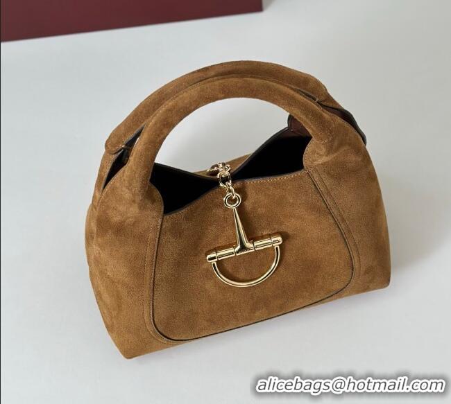 Market Sells Gucci Softbit Suede Medium Shoulder Bag with Oversized Half Horsebit 837467 Brown 2025