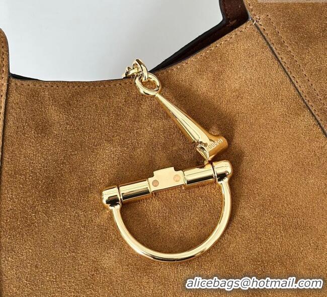 Market Sells Gucci Softbit Suede Medium Shoulder Bag with Oversized Half Horsebit 837467 Brown 2025