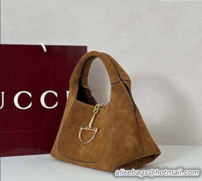 Market Sells Gucci Softbit Suede Medium Shoulder Bag with Oversized Half Horsebit 837467 Brown 2025