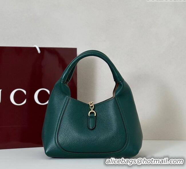 Discount Gucci Softbit Leather Medium Shoulder Bag with Oversized Half Horsebit 837467 Dark Green 2025
