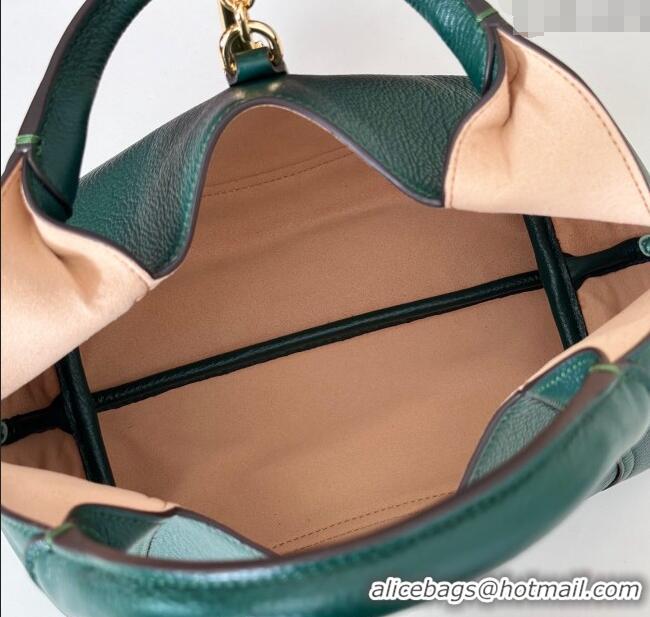 Discount Gucci Softbit Leather Medium Shoulder Bag with Oversized Half Horsebit 837467 Dark Green 2025