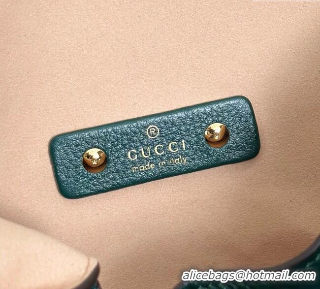 Discount Gucci Softbit Leather Medium Shoulder Bag with Oversized Half Horsebit 837467 Dark Green 2025