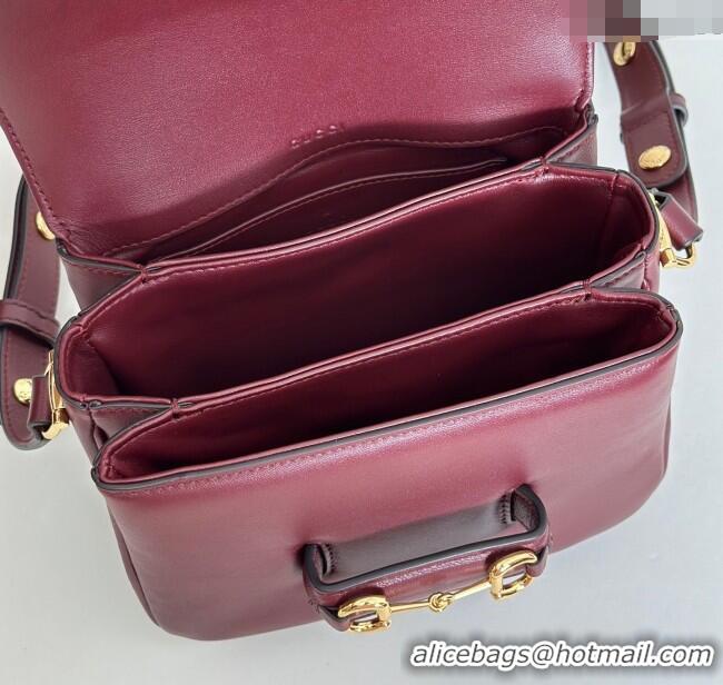 Affordable Price Gucci Horsebit 1955 Aura mini shoulder bag in Leather 847064 Ancora Red 2025