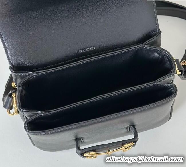 Best Product Gucci Horsebit 1955 Aura mini shoulder bag in Leather 847064 Black 2025