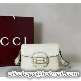 Best Price Gucci Horsebit 1955 Aura mini shoulder bag in Leather 847064 White 2025