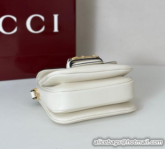 Best Price Gucci Horsebit 1955 Aura mini shoulder bag in Leather 847064 White 2025