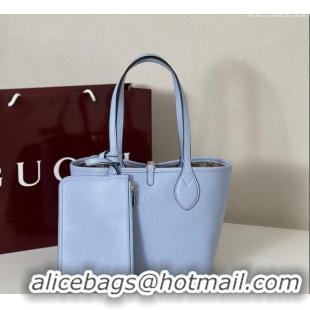 Top Grade Gucci Totissima small reversible tote bag 839124 Light Blue 2025