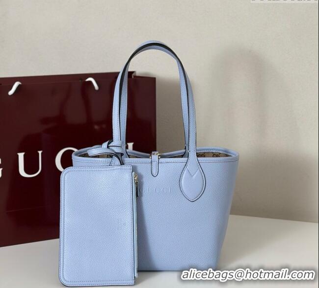 Top Grade Gucci Totissima small reversible tote bag 839124 Light Blue 2025