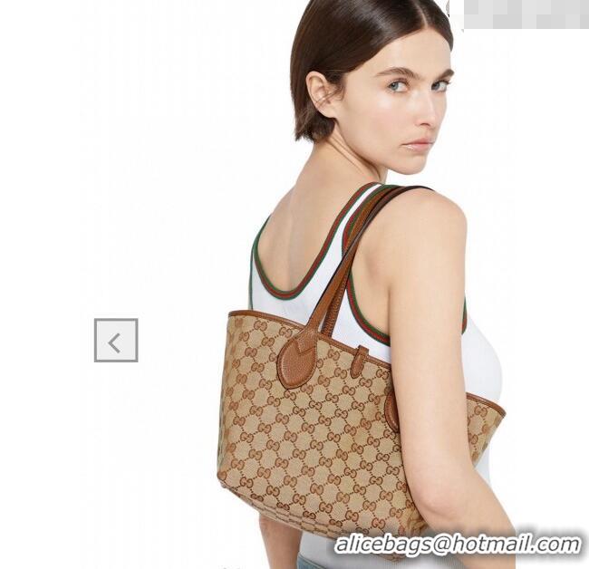 Top Grade Gucci Totissima small reversible tote bag 839124 Light Blue 2025